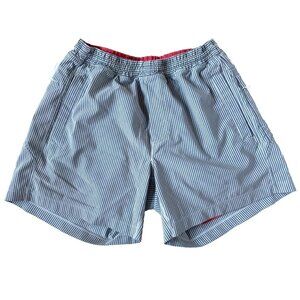 Birddogs Mens M Lined Shorts Stripe Blue 5.5" White Nautical Beachy Resort Boom